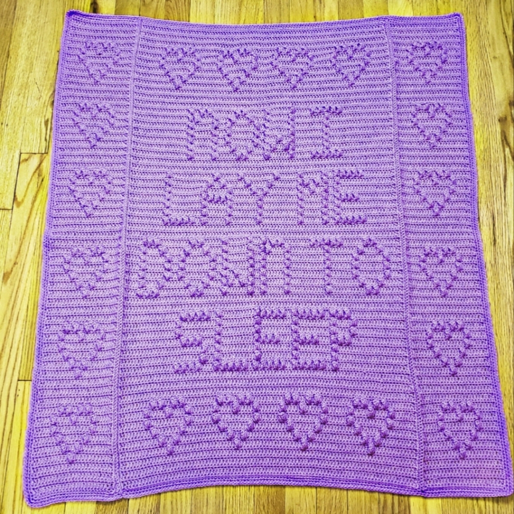 Crocheted Lavender Baby Blanket - Picture 1 of 1